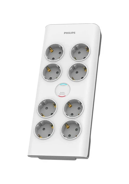Philips SPN7080WA/62 900J 8'li Akım Korumalı Priz 2 Metre Beyaz Uzatma Kablosu ürün görseli