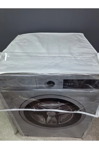 Şeffaf Pvc Çamaşır Ve Kurutma Makinesi Örtüsü – Şeffaf Kapaklı, Kumaş Dokulu, Su Geçirmez - Resim 6