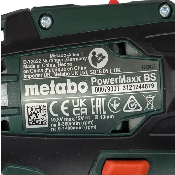 METABO POWERMAXXBS+LC40 Akülü Matkap 1 adet AKÜ (600079500) - Resim 6