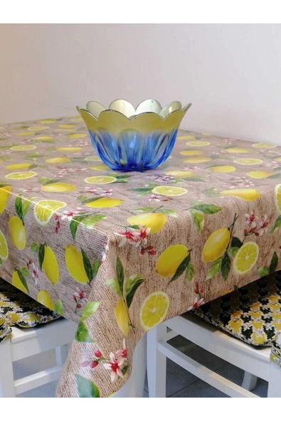 ELYAFLI PVC MUŞAMBA - DESENLİ SİLİNEBİLİR MASA ÖRTÜSÜ - Resim 2