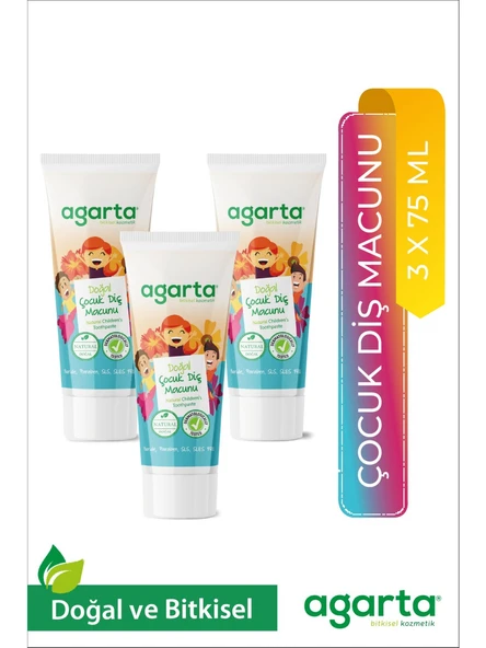 Agarta Doğal Çocuk Diş Macunu 75 Ml x 3 Adet ürün görseli