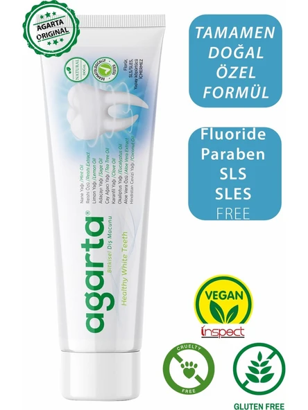 Agarta Doğal  Bitki Özlü Florürsüz Diş Macunu 100 Ml x 3 Adet - Resim 3