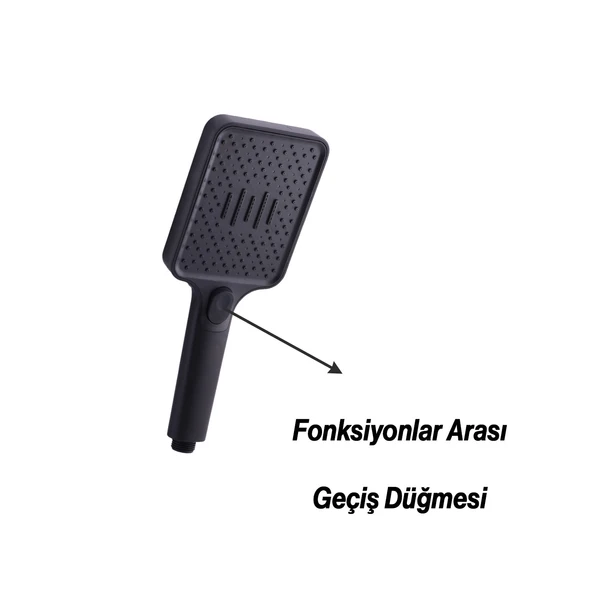 Robot Duş Seti Siyah Tam Takım Lüks Yağmurlama ve Çok Fonksiyonlu El Duşu Başlıklı Vidalı Duş Sistemi - Resim 3