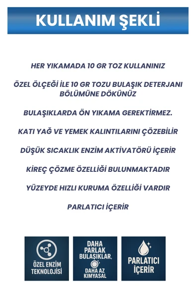 BULAŞIK MAKİNESİ PARLATICILI TOZ DETERJAN 150 GR - Resim 6