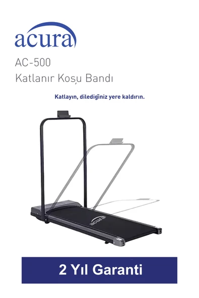 AC-500 Bluetoothlu, Hoparlörlü, Uzaktan Kumandalı Katlanır Koşu Bandı - Resim 2