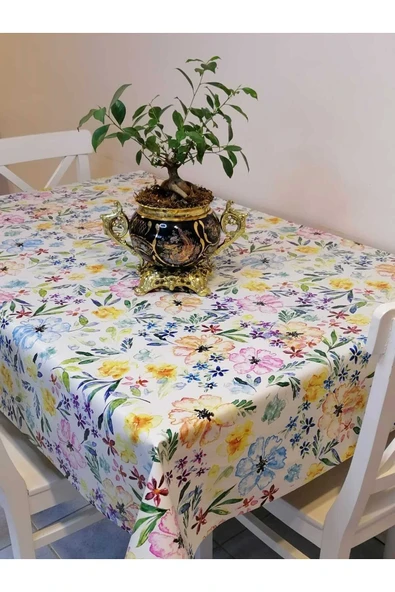 Elyaflı Pvc Muşamba - Desenli Silinebilir Masa Örtüsü - Resim 4