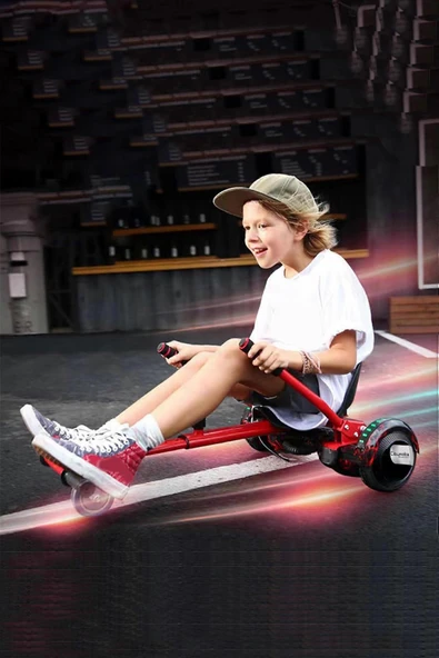 Elektrikli Kaykay Scooter Akıllı Denge Hoverboard + HoverKart + Çanta FULL LEDLİ EXTREM PAKET D19 - Resim 5