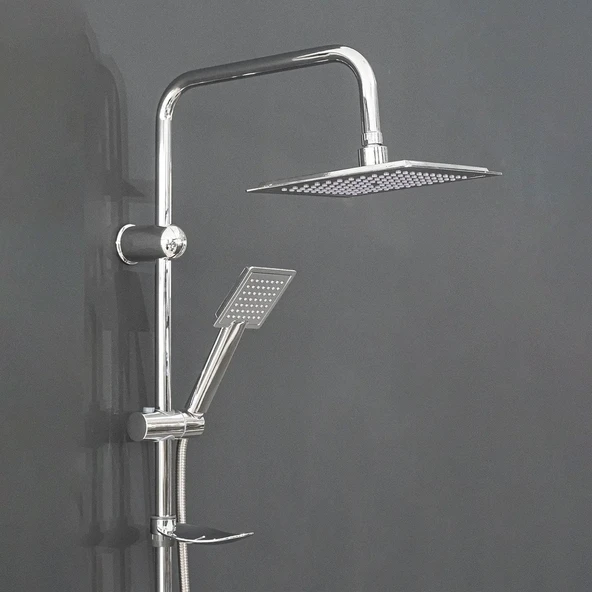 Kare Robot Tepe Duş Seti Takımı Yağmurlama Kare Banyo Duş Başlığı Sistemi Başlık Sabunluklu Duşu - Resim 2