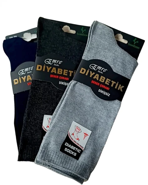 Emre Erkek Diyabetik Bambu Çorap 12 adet ürün görseli