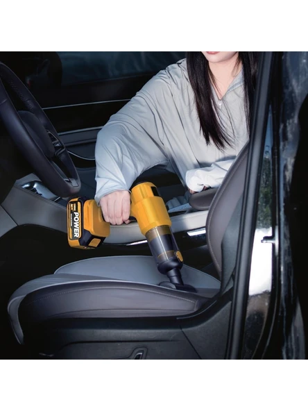 AUHMA 25000MAH Çift Bataryalı 20000PA Ultra Çekim Güçlü Çantalı Yedek Filtreli Araç Temizleme Süpürgesi - Resim 4