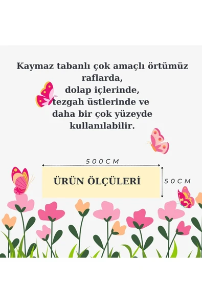 Gri Raf Ve Dolop Içi Örtüsü -  Kaymaz Raf Örtüsü 50cm X 500 Cm - Resim 4