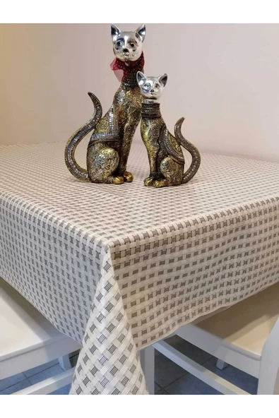 Gri Ithal Pvc Muşamba - Desenli Silinebilir Masa Örtüsü ürün görseli