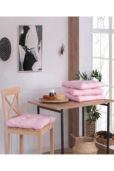Misev Açık Pembe Pofidik Sandalye Minderi ürün görseli