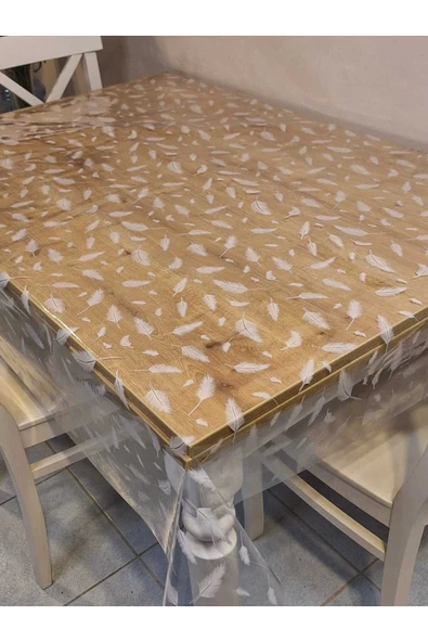 Şeffaf 0.018 Mm Pvc Muşamba - Desenli Silinebilir Şeffaf Masa Örtüsü - Resim 3