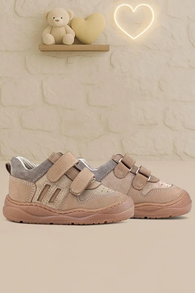 Rakerplus Schaggy Hakiki Deri Vizon Cırtlı Bebek Spor Ayakkabı - Resim 10