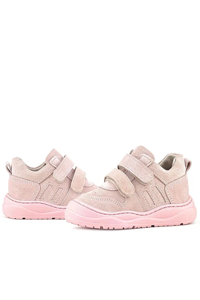 Rakerplus Schaggy Hakiki Deri Pudra Pembe Cırtlı Bebek Spor Ayakkabı - Resim 8