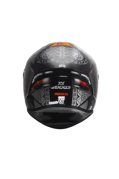 AXXIS Draken S Maori Devil B5 Matt Red Kapalı Motosiklet Kaskı + Yedek Siyah Vizör - Resim 3