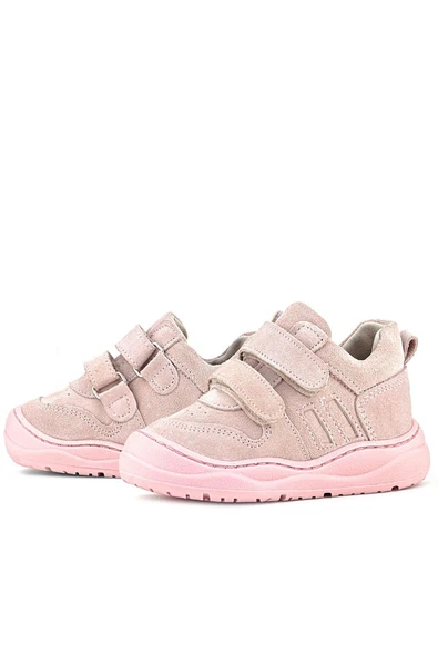 Rakerplus Schaggy Hakiki Deri Pudra Pembe Cırtlı Bebek Spor Ayakkabı - Resim 6