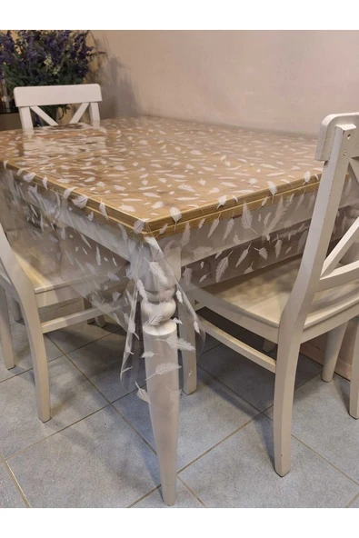Şeffaf 0.018 Mm Pvc Muşamba - Desenli Silinebilir Şeffaf Masa Örtüsü ürün görseli