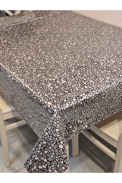 Şeffaf 0.018 Mm Pvc Muşamba - Desenli Silinebilir Şeffaf Masa Örtüsü - Resim 4