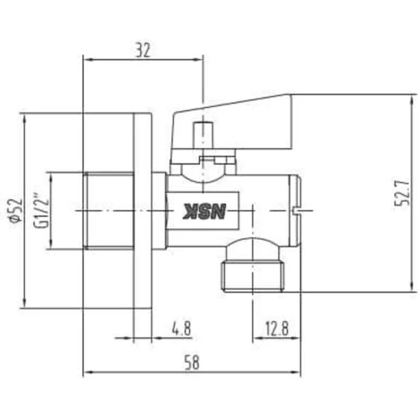 NSK 90° Filtreli Ara Musluk Krom - Resim 2