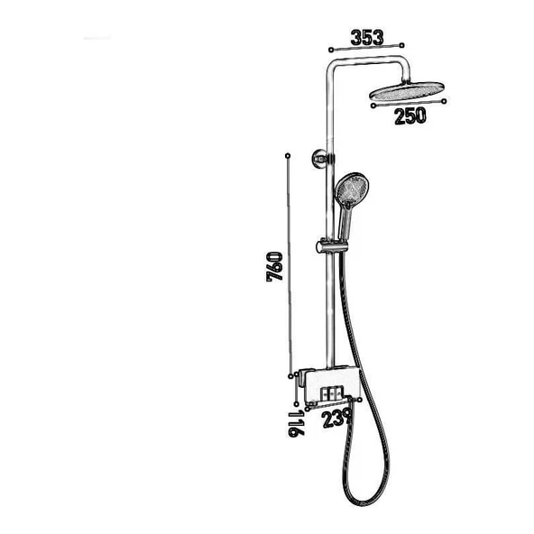 Fontana Duş Ünitesi (Fırçalanmış Altın) FJ-3152 - Resim 2