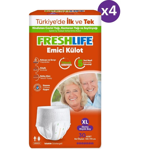Freshlife Xlarge Emici Külot 30’Lu 4 Paket (120 Adet) - Resim 2