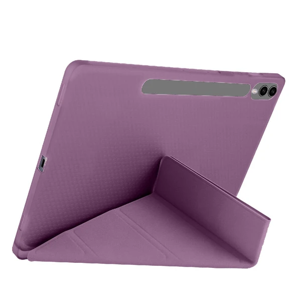 Samsung Galaxy Tab S9 Fe Plus X610 12.4 İnç Katlanabilir Kalemlikli Standlı Akıllı Kılıf  Mor - Resim 2