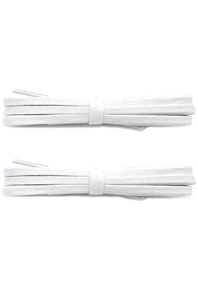 80 Cm Beyaz 5 MM Yassı Mumlu Ayakkabı Bağcığı - Resim 4