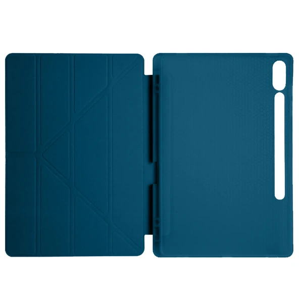 Samsung Galaxy Tab S9 Plus X810 12.4 İnç Katlanabilir Kalemlikli Standlı Akıllı Kılıf  Petrol - Resim 3