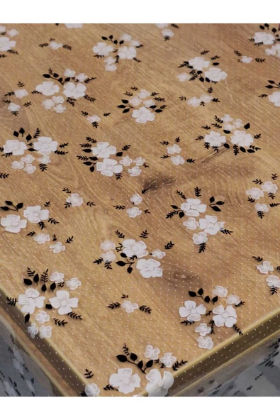 Şeffaf 0.018 Mm Pvc Muşamba - Desenli Silinebilir Şeffaf Masa Örtüsü - Resim 5