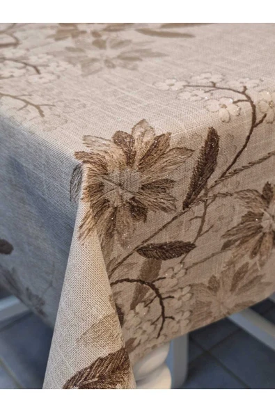 SİMLİ KETEN DOKULU PVC MASA ÖRTÜSÜ - Resim 5