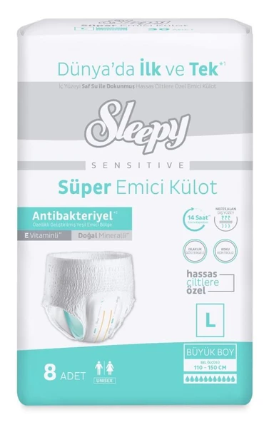 Sleepy Sensitive Süper Emici Külot Large 8 Adet ürün görseli 1
