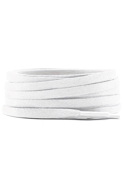 80 Cm Beyaz 5 MM Yassı Mumlu Ayakkabı Bağcığı ürün görseli 1