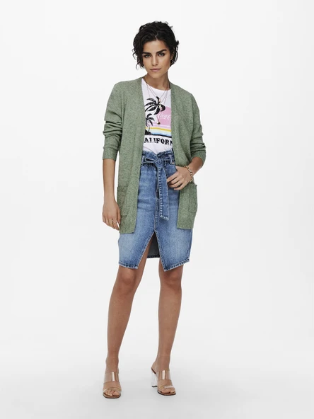 ONLY Bayan Uzun Örgü Hırka 15174274 - Resim 3