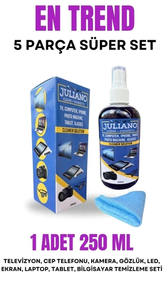 5 Parça: 250ML TV-Telefon Sprey+Deri Kılıf+30ML Gözlük Sprey+Sporcu İpi+ Mic. Gözlük Bez - Resim 2