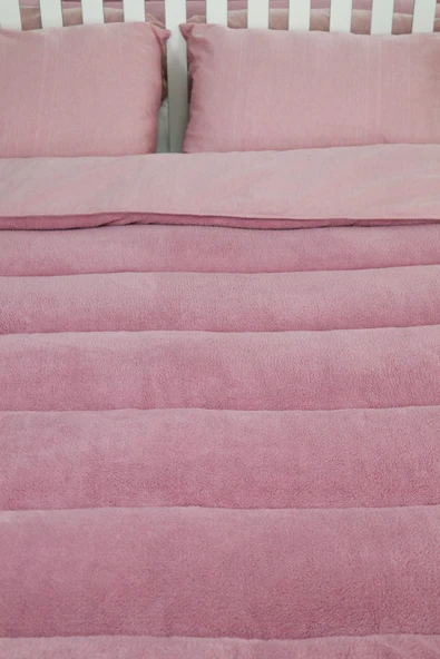 Misev Tek Kişilik Lüx Gül Kurusu Welsoft Yorgan - Resim 2