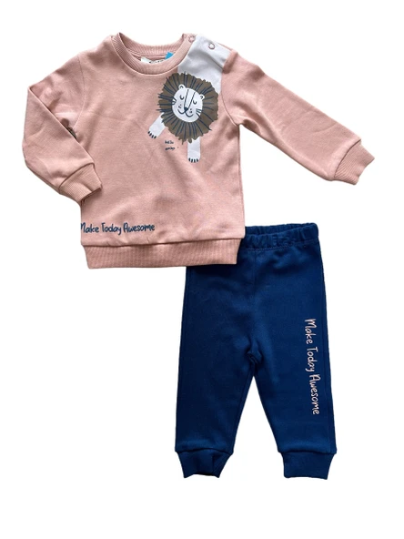 Aslan Baskılı Uzun Kollu Erkek Bebek Takımı ürün görseli