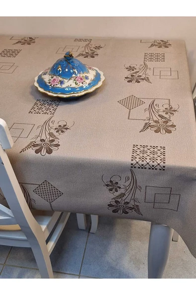 SİMLİ KETEN DOKULU PVC MASA ÖRTÜSÜ - Resim 5