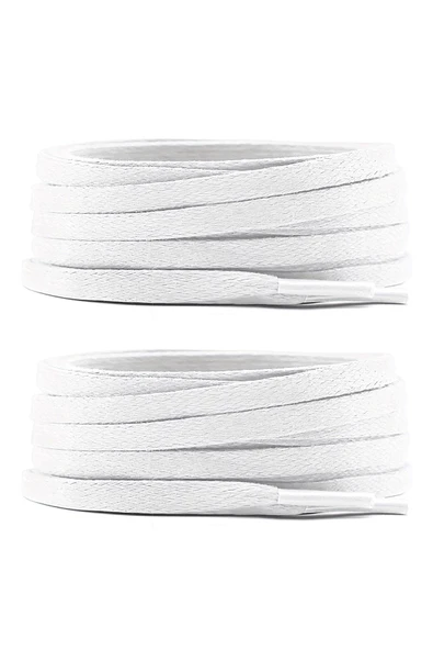 80 Cm Beyaz 5 MM Yassı Mumlu Ayakkabı Bağcığı - Resim 3