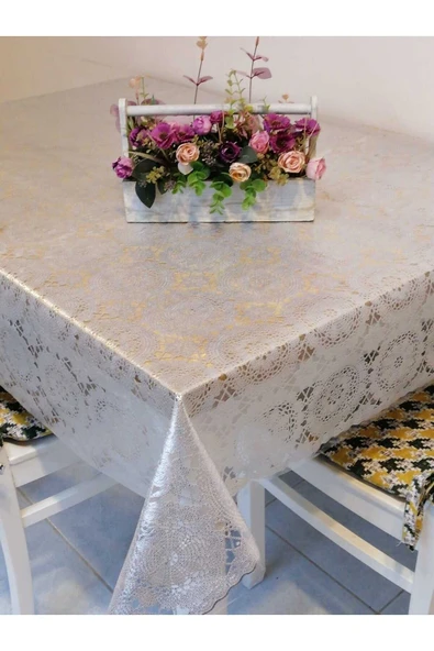 GÜMÜŞ İTHAL PVC MUŞAMBA - DESENLİ SİLİNEBİLİR MASA ÖRTÜSÜ ürün görseli