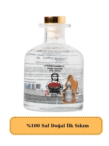 Fimstanbul İlk Sıkım %100 Saf Doğal Gül Suyu 250 ml – Rose Water - Cam Şişe – Yaprak Taneli ürün görseli 1