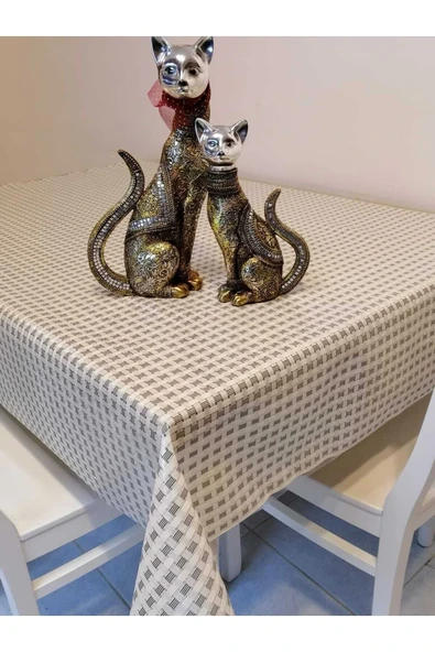 Gri Ithal Pvc Muşamba - Desenli Silinebilir Masa Örtüsü - Resim 3