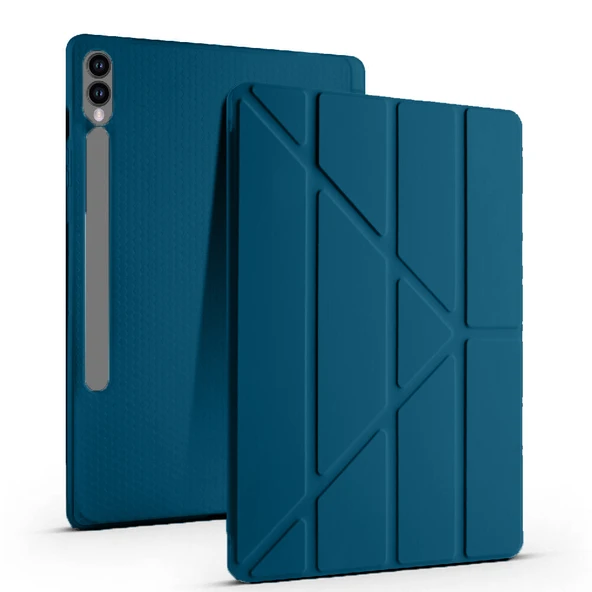 Samsung Galaxy Tab S9 Plus X810 12.4 İnç Katlanabilir Kalemlikli Standlı Akıllı Kılıf  Petrol ürün görseli