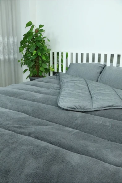 Misev Battal Boy Lüx Gri Welsoft Yorgan - Resim 2