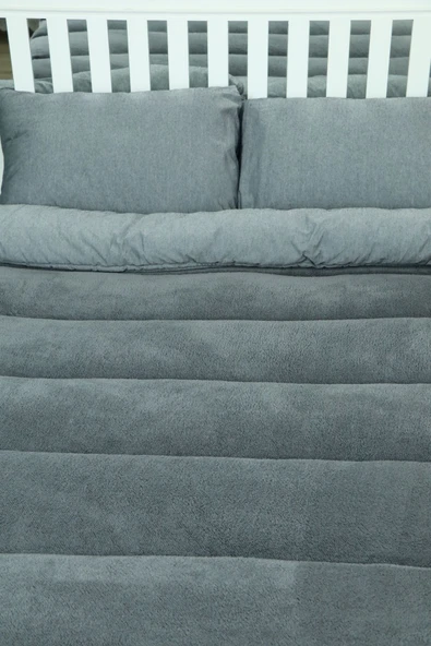 Misev Çift Kişilik Lüx Gri Welsoft Yorgan ürün görseli