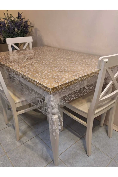 Şeffaf 0.018 Mm Pvc Muşamba - Desenli Silinebilir Şeffaf Masa Örtüsü - Resim 3