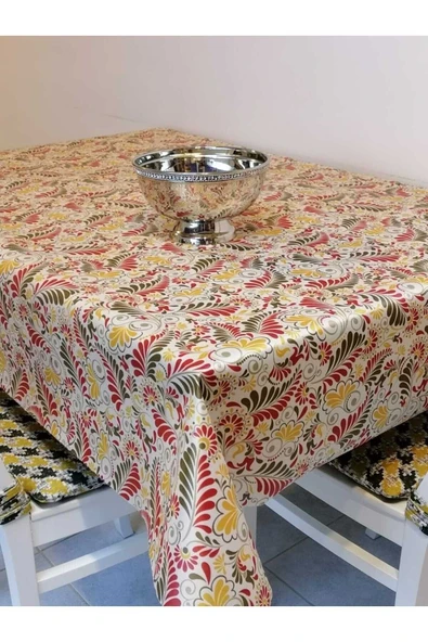 KUMAŞ DOKULU TABANI SİLİKONLU YIKANABİLİR SİLİNEBİLİR ÜTÜLENEBİLİR KAYMAZ DEKORATİF MASA ÖRTÜSÜ - Resim 4