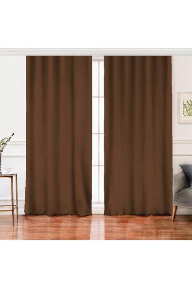 Gülsem Perdecilik Ada Fonluk Kahverengi Tek Kanat 1/2 Sık Pile ürün görseli 1