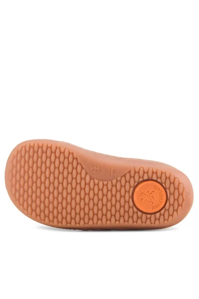 Rakerplus Bob Hakiki Deri Taba Krem Barefoot Cırtlı Lastikli Bebek Sneaker Ayakkabı - Resim 10